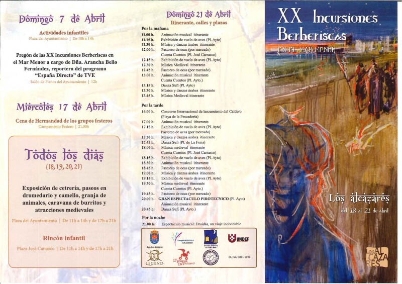 <span style='color:#780948'>ARCHIVED</span> - 18th to 21st April 2019 Berber artisan market and fiestas in Los Alcázares