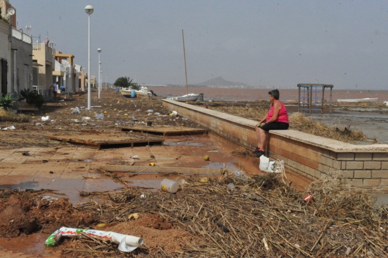 Video Murcia Gota Fria 2019. Waste, plastics and agricultural debris washed into the Mar Menor. 