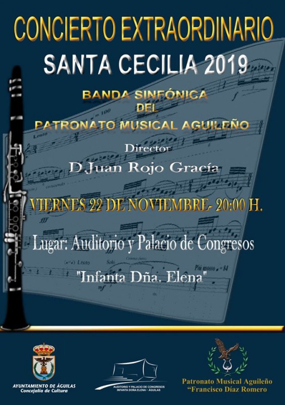 <span style='color:#780948'>ARCHIVED</span> - Friday 22nd November Águilas Free concert for Saint Cecilia