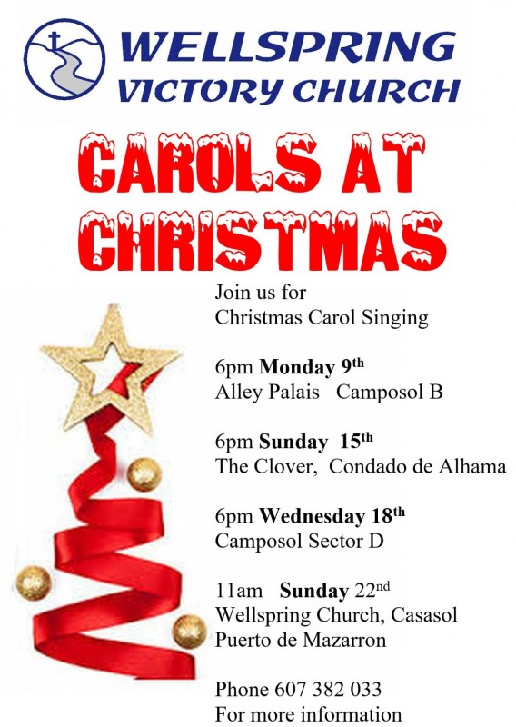 <span style='color:#780948'>ARCHIVED</span> - 15th, 18th and 22nd December Carol singing with the Wellspring Victory Church