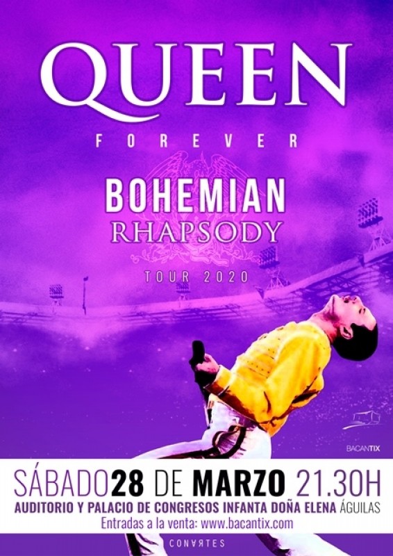 <span style='color:#780948'>ARCHIVED</span> - Saturday 28th March Forever Queen at the Águilas Auditorium