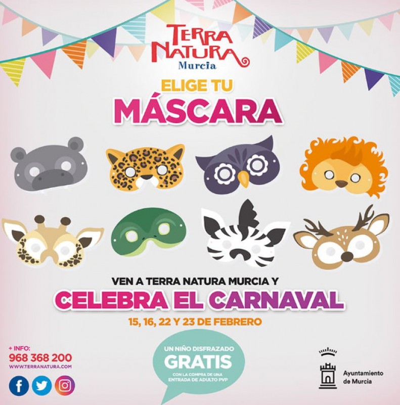 <span style='color:#780948'>ARCHIVED</span> - 15th to 23rd February, free weekend Carnival activities for children at Terra Natura Murcia wildlife park