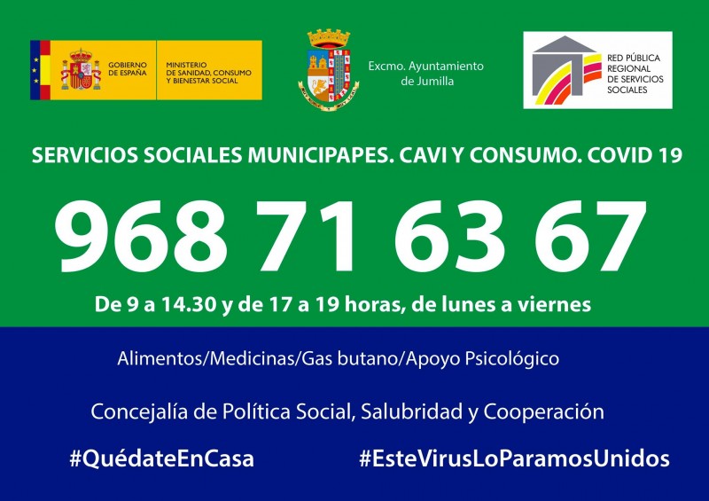 <span style='color:#780948'>ARCHIVED</span> - Social services contact number during the Covid-19 crisis in Jumilla