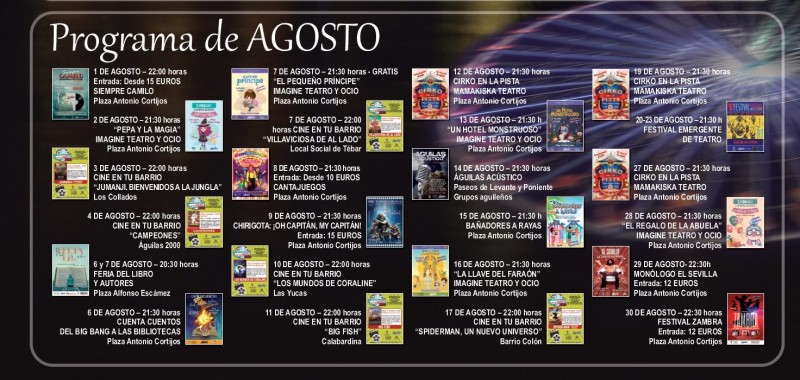 <span style='color:#780948'>ARCHIVED</span> - Águilas entertainments programme for July and August