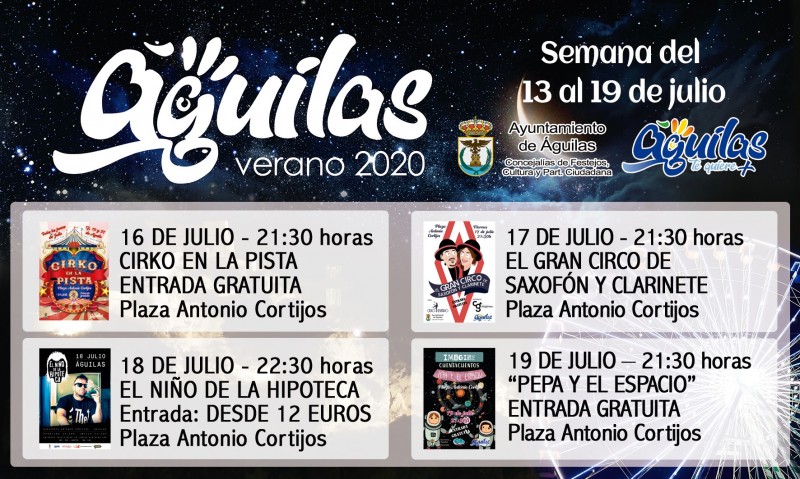 <span style='color:#780948'>ARCHIVED</span> - 16th to 19th July summer entertainment in Águilas