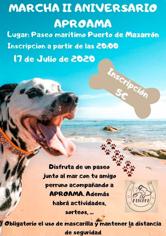 <span style='color:#780948'>ARCHIVED</span> - 17th July APROAMA charity dog walk in Puerto de Mazarron