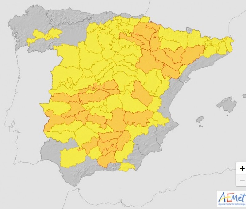 <span style='color:#780948'>ARCHIVED</span> - Heatwave spreads across Spain; alerts for Murcia region on Saturday and Sunday for 37-43 degrees Celsius