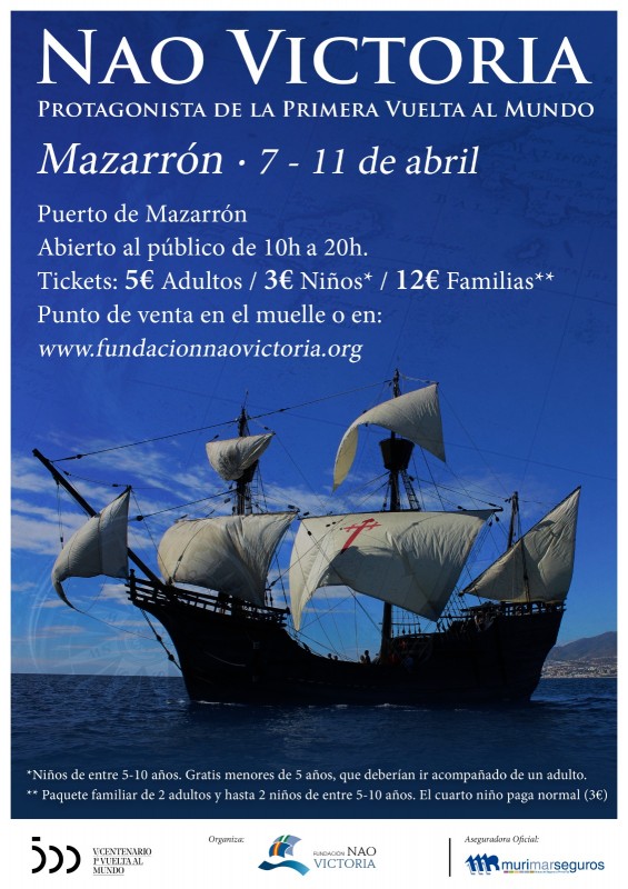 <span style='color:#780948'>ARCHIVED</span> - Nao Victoria replica ship in Puerto de Mazarron April 7 to 11