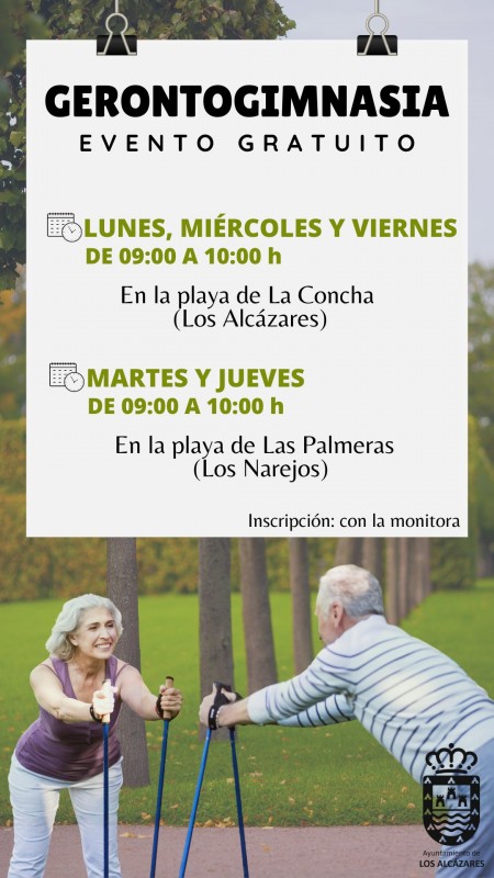 <span style='color:#780948'>ARCHIVED</span> - Free keep fit classes for the more mature in Los Alcázares this summer