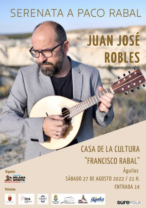 <span style='color:#780948'>ARCHIVED</span> - August 27 Folk guitar concert in Aguilas