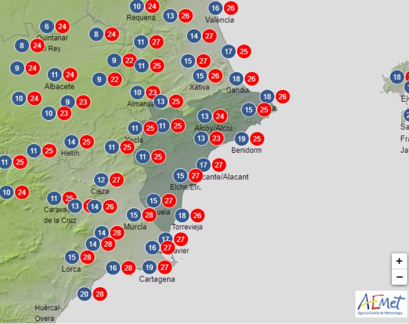 Cool and mostly dry weekend ahead: Alicante weather forecast September 21-24