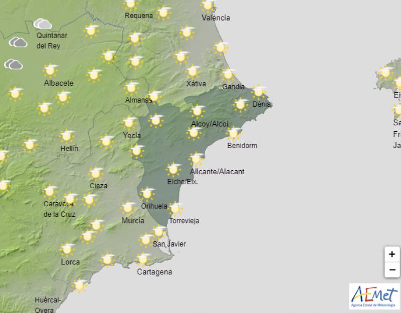 Cool and mostly dry weekend ahead: Alicante weather forecast September 21-24