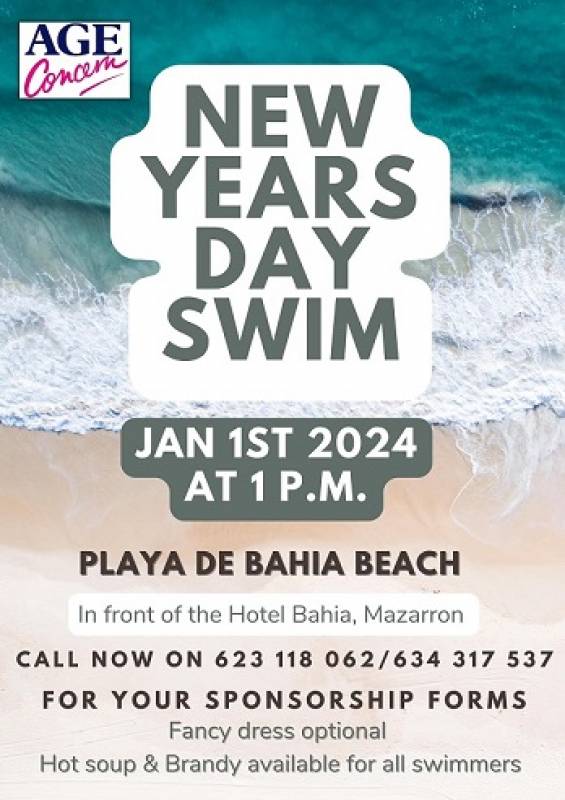January 1 2024 Age Concern New Years Day Swim Puerto de Mazarron