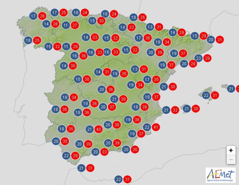 Rain in the north, 40 degrees in the south: Spain weather forecast July 8-11