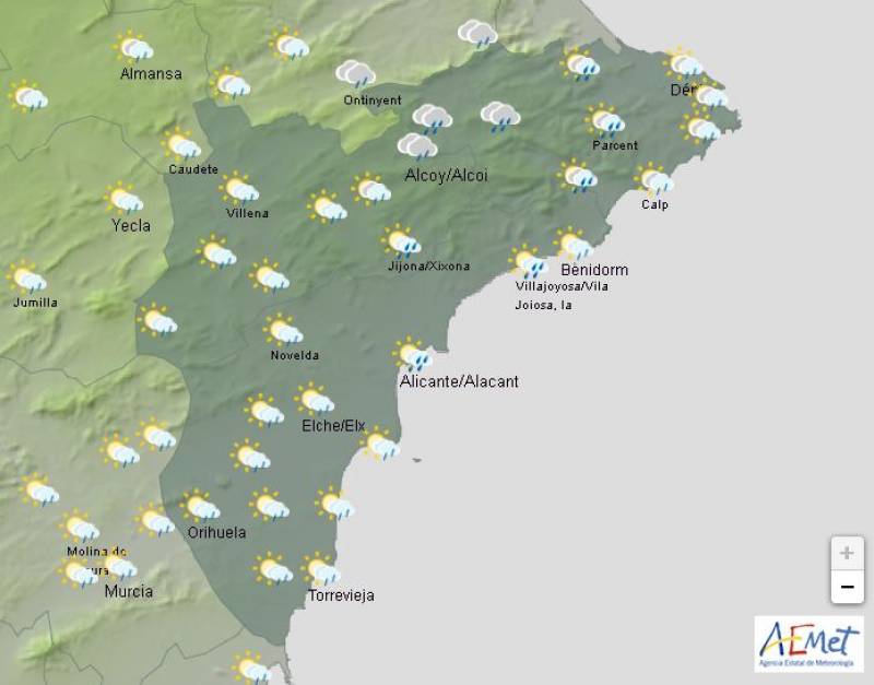 Temperatures plummet as rain continues: Alicante weather forecast March 13-16