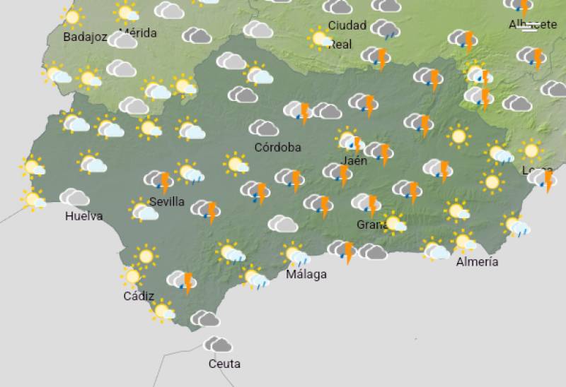 Andalucía weekend weather forecast March 13-16: Rainy start with improving conditions