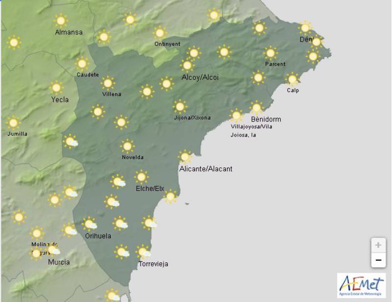 Bright and sunny this weekend: Alicante weather forecast March 27-30