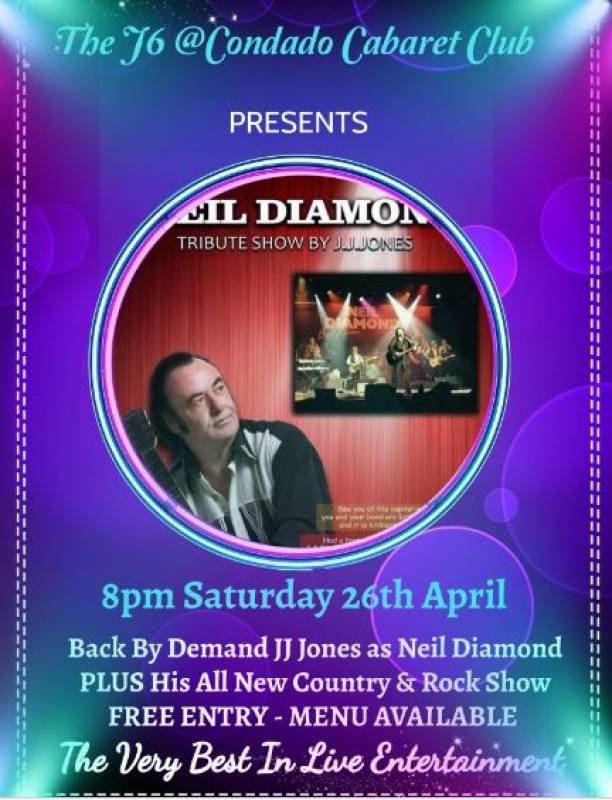 April 26 Free Neil Diamond tribute at the J6@Condado