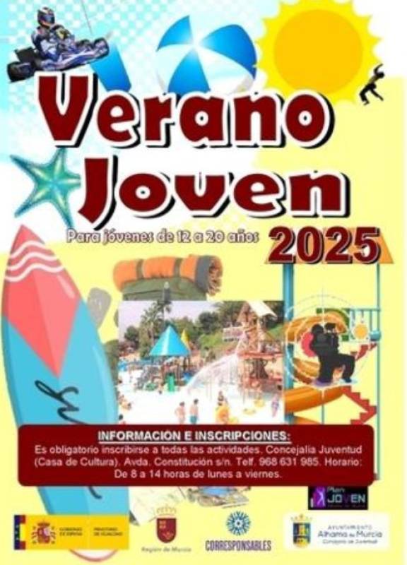 July and August 2025 Summer activities for teenagers organized by the Town Hall of Alhama de Murcia
