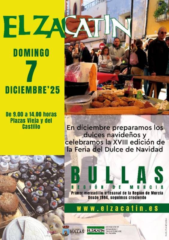December 7 El Zacatin arts and crafts market in Bullas