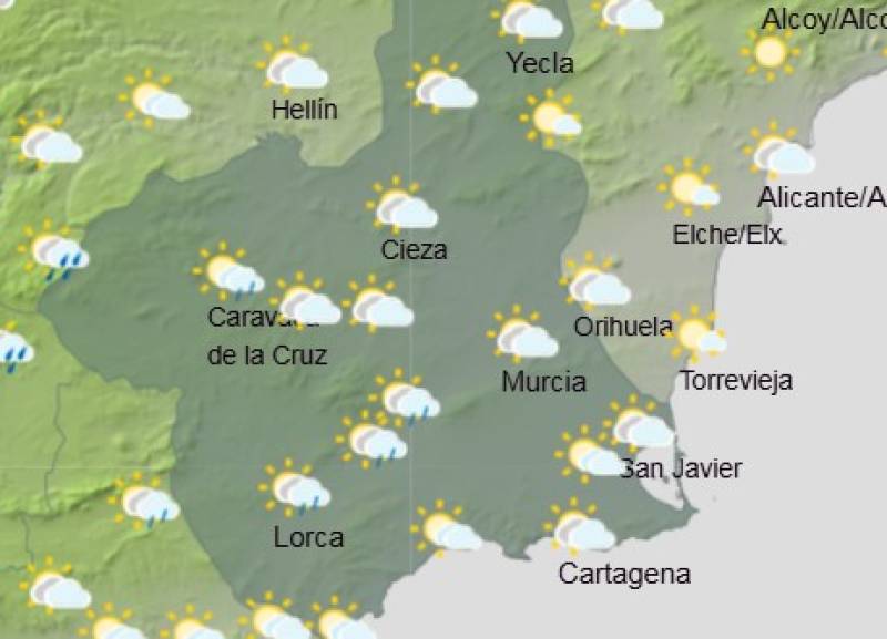 Winds pick up and temperatures dip: Murcia weekly weather forecast November 24-27