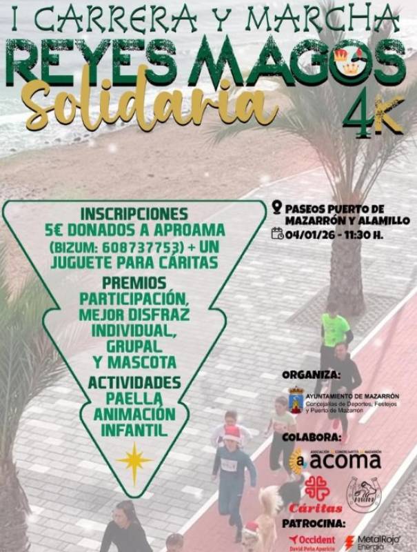 January 4 Three Kings charity run and walk in Puerto de Mazarrón