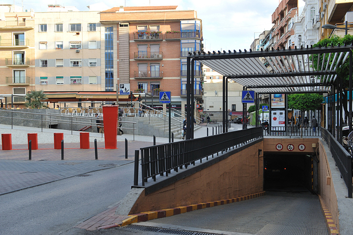 Parking La Fuensanta in Plaza Europa in the city centre of Murcia
