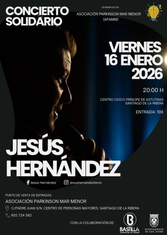 January 16 Parkinson fundraiser concert in Santiago de la Ribera