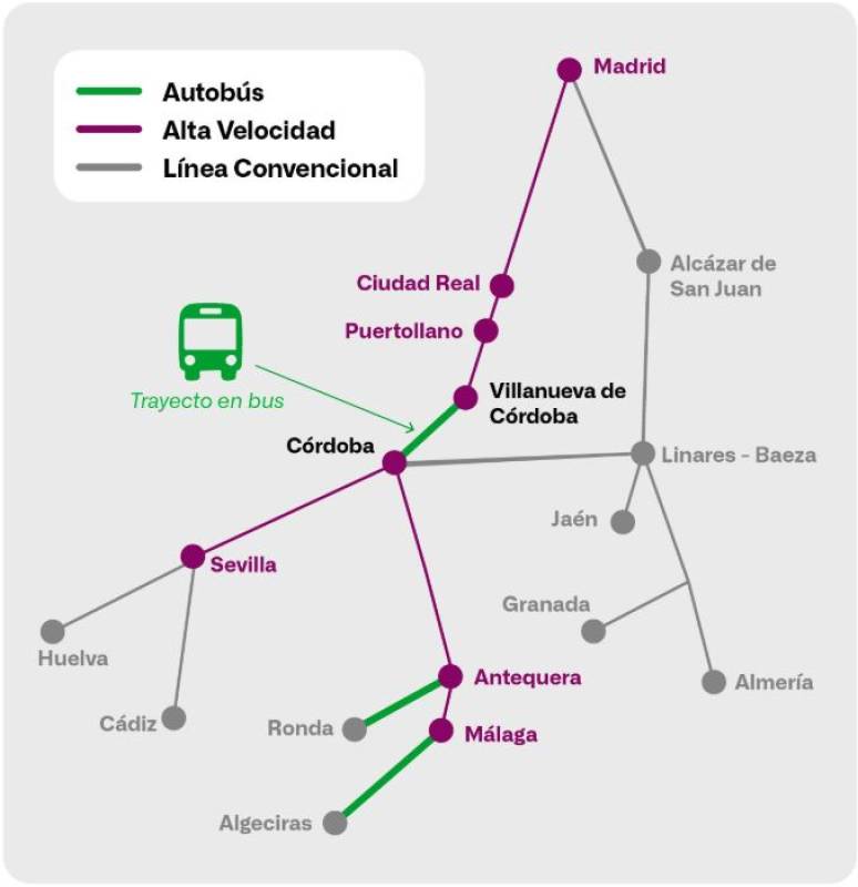 New train incident: Córdoba-Jaén service suspended after wall collapses due to heavy rain
