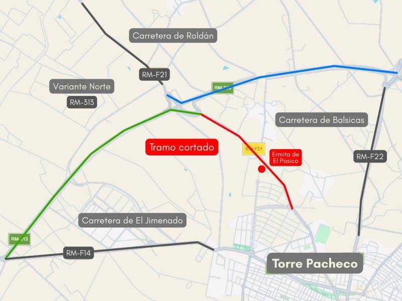 Torre Pacheco road from Mar Menor Golf Resort to airport reopens but disruption continues