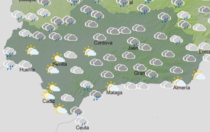 Andalucía weekend weather forecast March 19-22: Showers and very gusty winds