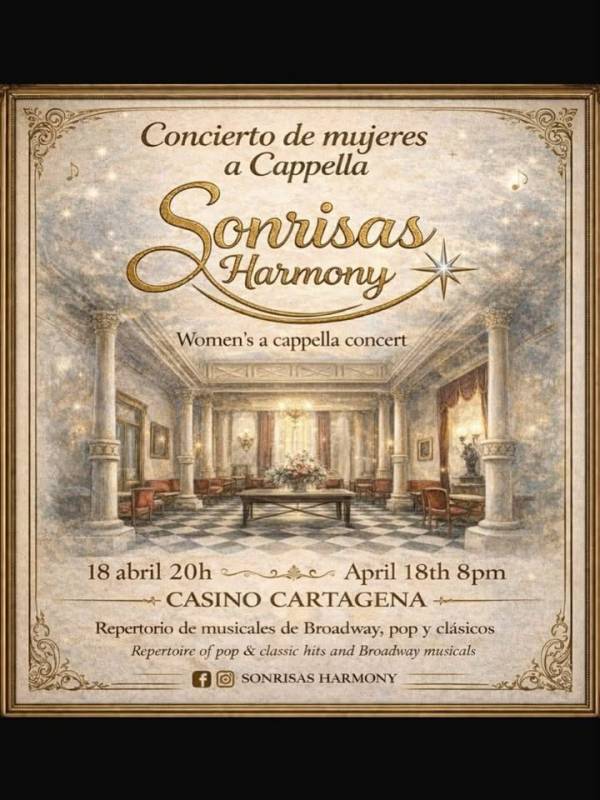 April 18 Enjoy a free concert from Sonrisas Harmony against the spectacular backdrop of Cartagena Casino