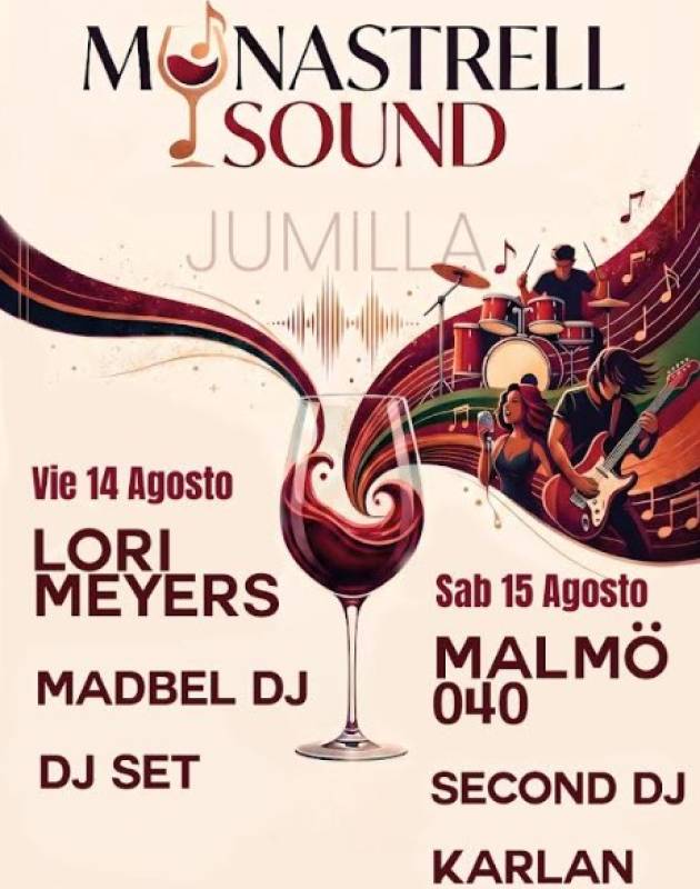 August 14 to 16 Monastrell Sound music festival in Jumilla