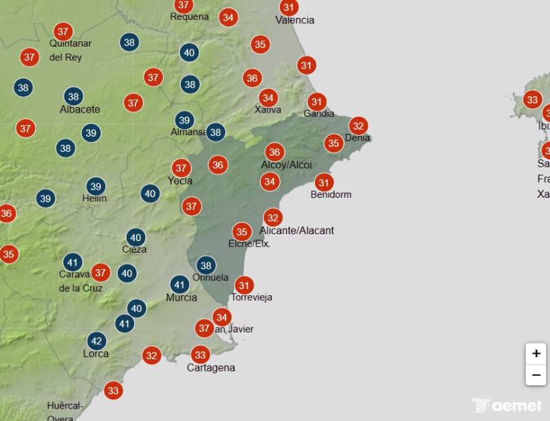 Alicante weekend weather July 23-26: Red alert as temperatures could hit 45ºC