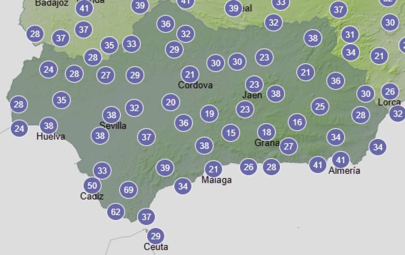 Andalucía weekly weather forecast September 21-24: Settled and sunny with easterly winds along the coast