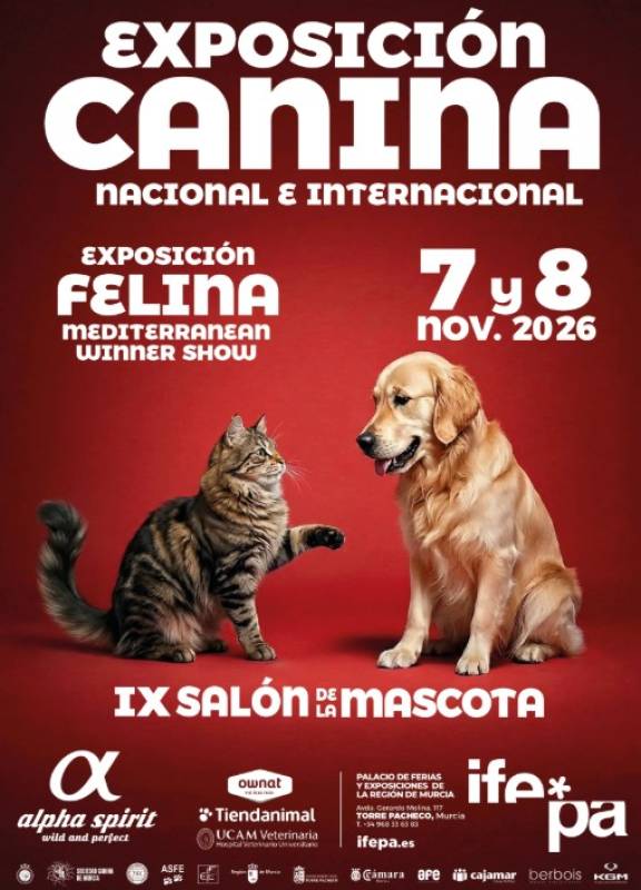 November 7 and 8 The most popular dog show in Spain at the IFEPA centre in Torre Pacheco